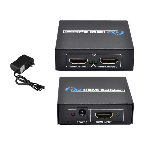 SPLITTER HDMI 1 A 2 ACTIVO CON FUENTE DE PODER 