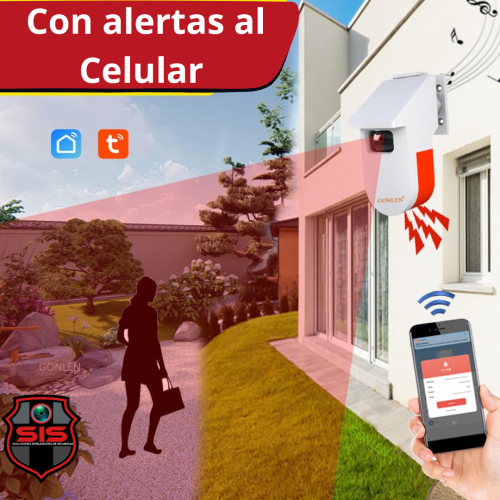 DETECTOR / SENSOR DE MOVIMENTO WIFI PARA EXTERIORES CON PANEL SOLAR