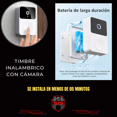 TIMBRE INALAMBRICO CON RECEPTOR-TUYA SMART-COLOR BLANCO