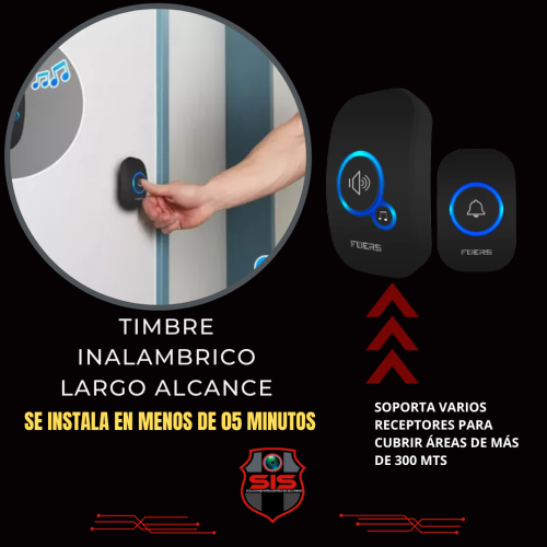 KIT TIMBRE CON 01 RECEPTOR DE LARGO ALCANCE - HASTA 300 MTS