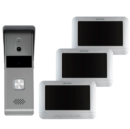 KIT VIDEO PORTERO HIKVISION -TIMBRE CON CAMARA Y VISION NOCTURNA 