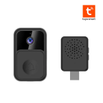KIT TIMBRE INALAMBRICO CON RECEPTOR-TUYA SMART -COLOR NEGRO