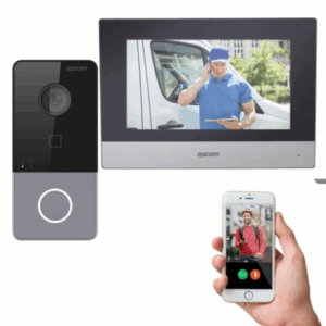 KIT VIDEO PORTERO IP WIFI-MARCA EPCOM-TIMBRE CON CAMARA Y VISION NOCTURNA-CON APLICACION PARA CELULAR